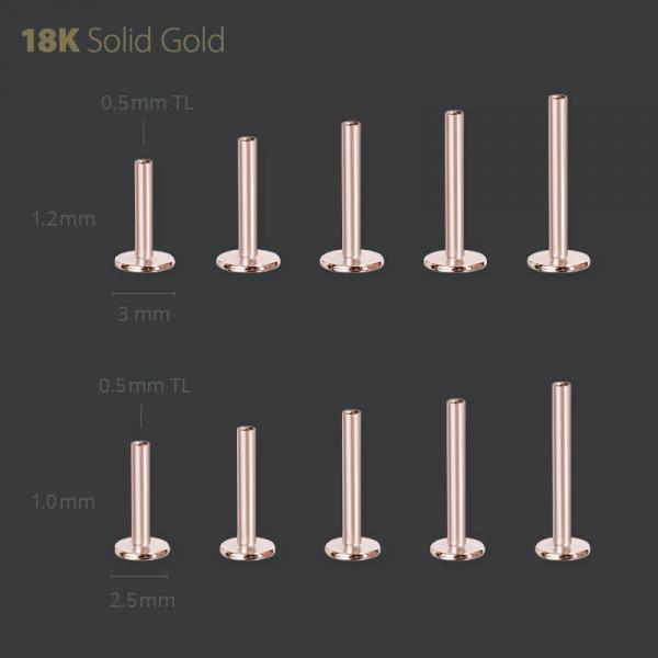 18k Threadless Labret - Afbeelding 2