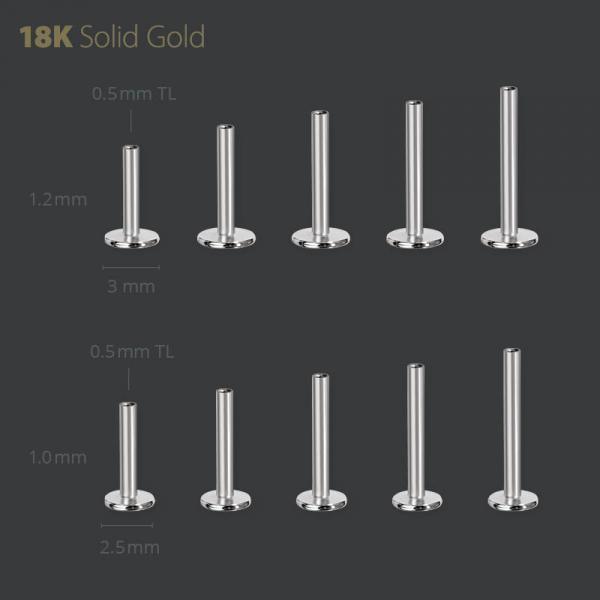 18k Threadless Labret - Afbeelding 3