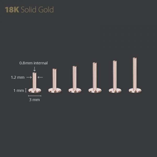 18K Internal Threaded Labret - Afbeelding 3
