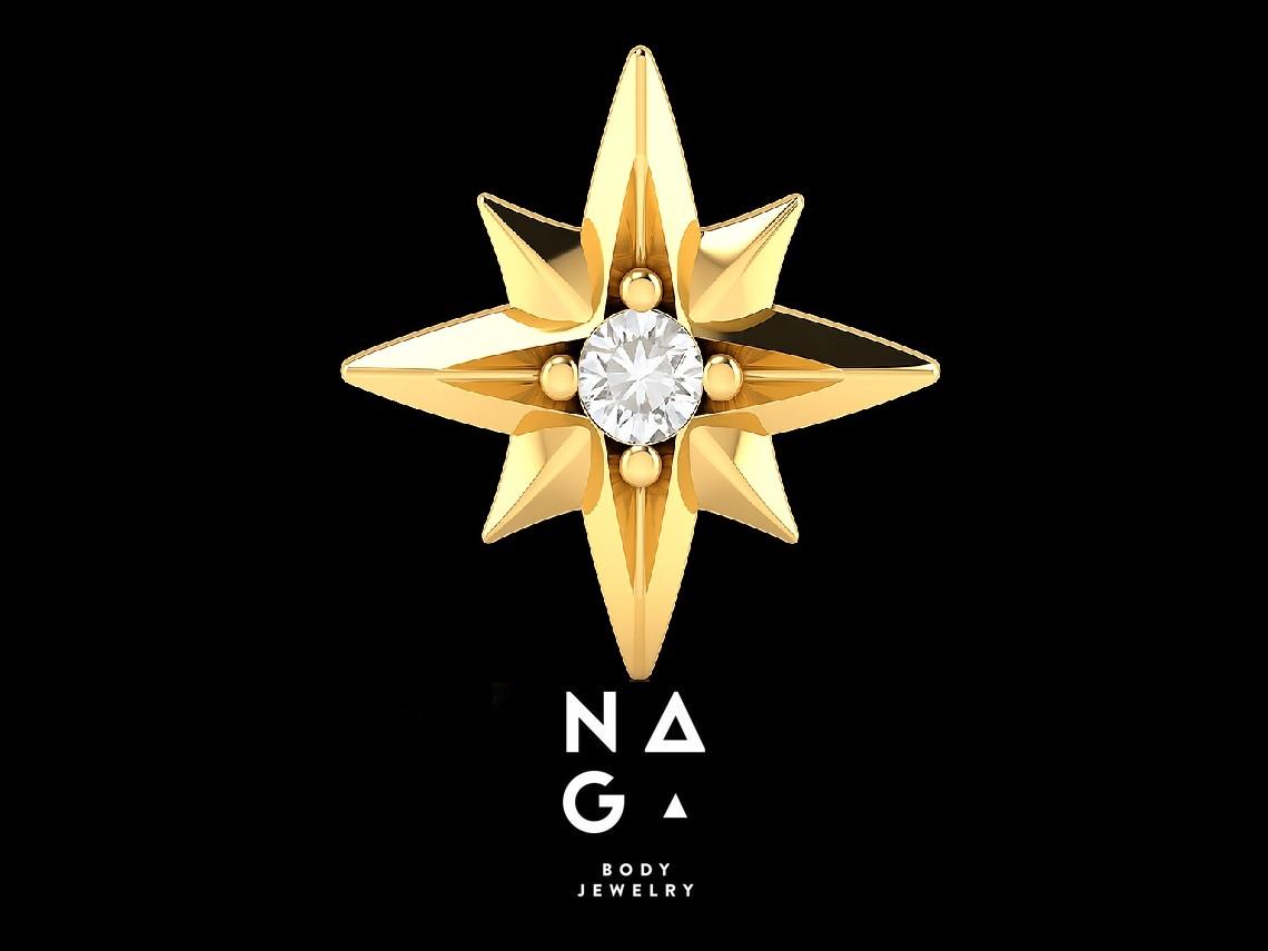 estralis van naga piercing top met diamant